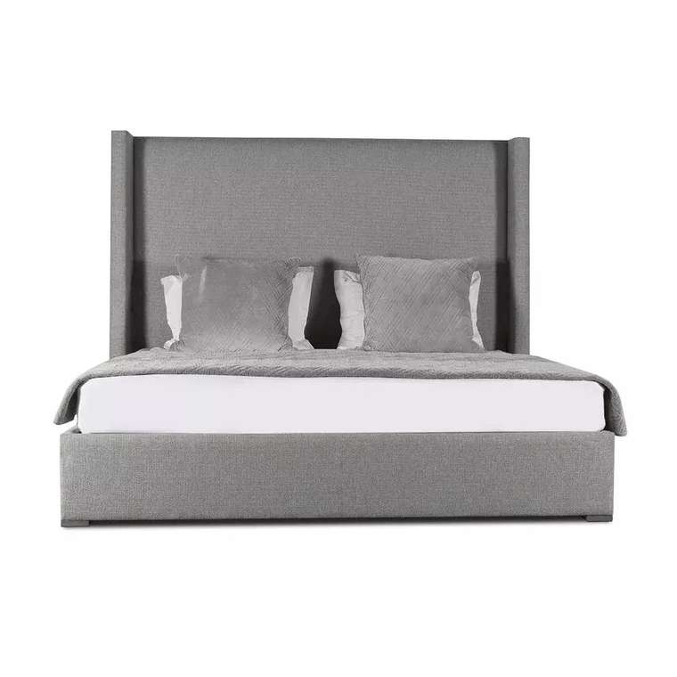 Кровать Berkley Winged Plain 200x200 серого цвета