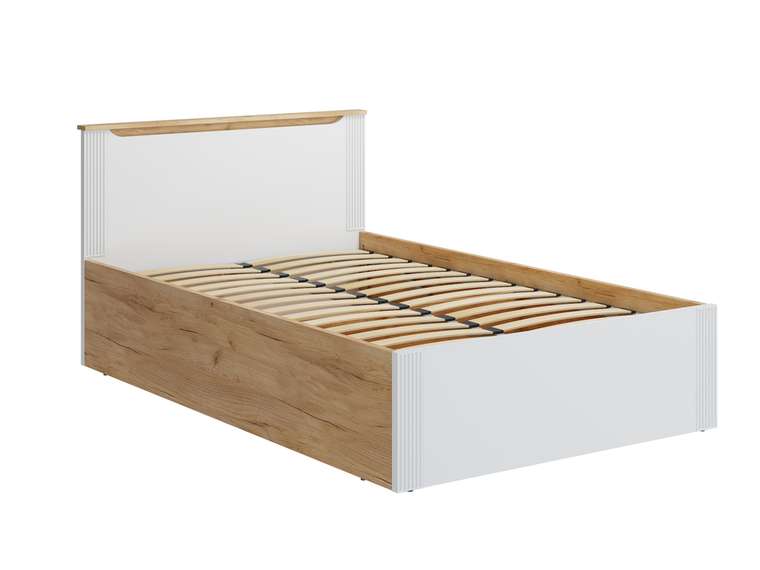 Кровать с подъемным механизмом Эмилия 120х200 белого цвета