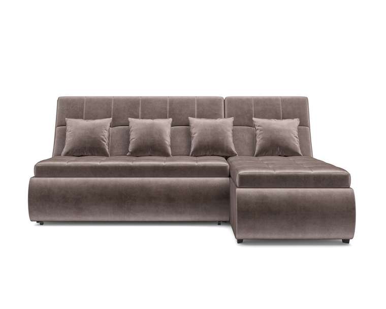 Угловой диван-кровать Дубай серо-коричневого цвета