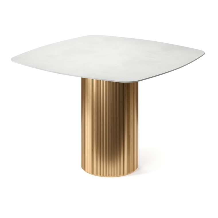 Обеденный стол квадратный Субра на золотом основании