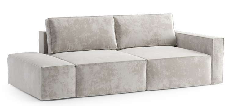 Диван-кровать Софт бежевого цвета с банкеткой левой