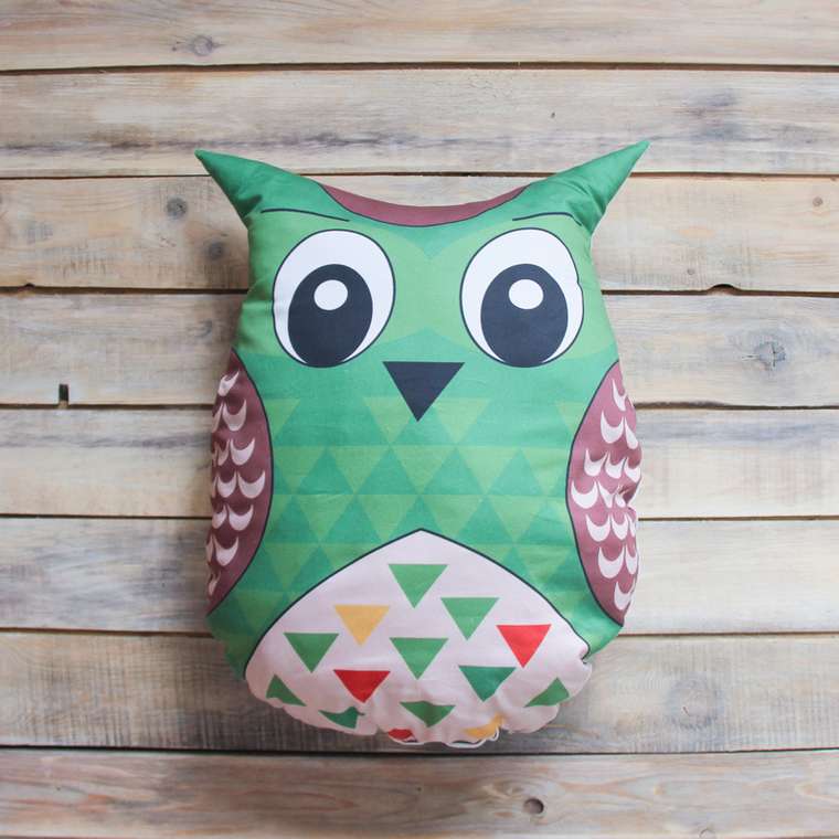 Игрушка-подушка Green Owl из хлопка