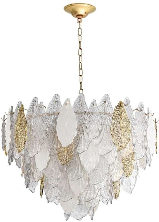 Подвесная люстра Odeon Light Lace 5052/21 золото/белый/прозрачный/металл/стекло/фарфор/металл E14 21*40W