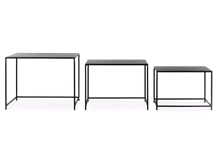 Набор из трех журнальных столов Kondo черного цвета