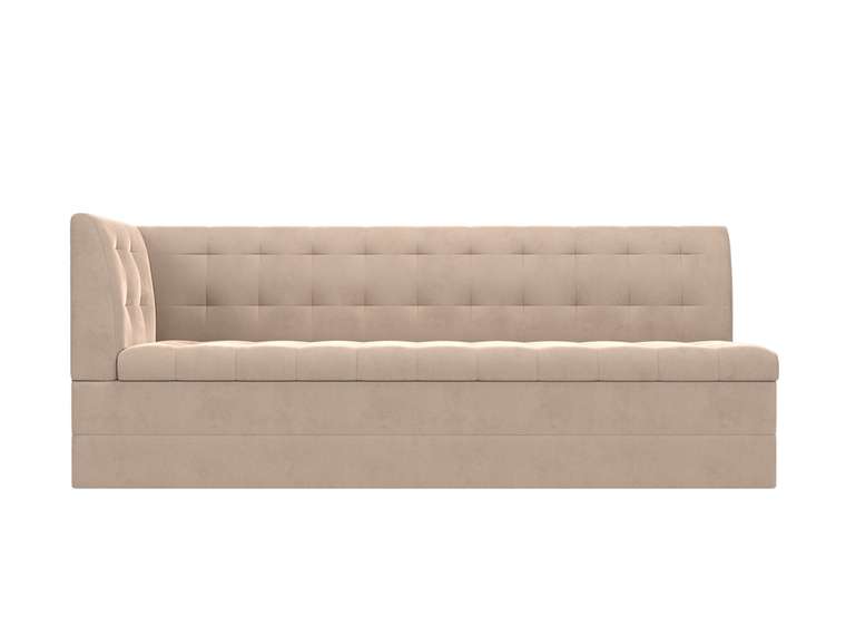 Угловой диван-кровать Бриз бежевого цвета с углом слева