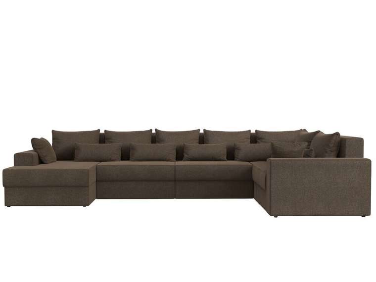 Угловой диван-кровать Майами коричневого цвета левый угол