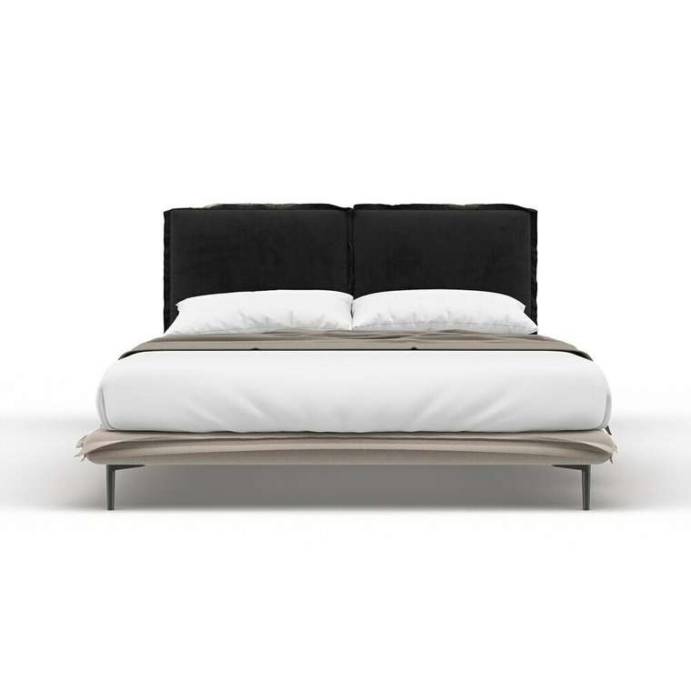 Кровать Frill 180х200 бежево-черного цвета