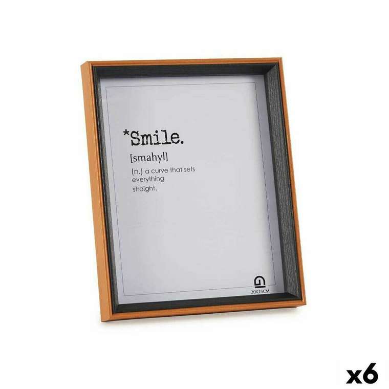Фоторамка Стеклянный Чёрный Коричневый Деревянный MDF (22 x 27 x 3 cm) (6 штук)