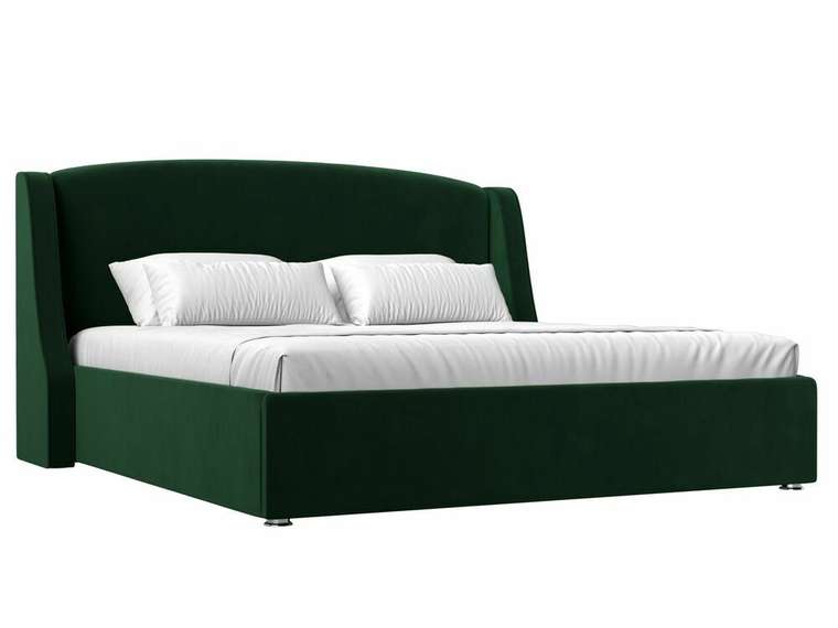 Кровать Лотос 200х200 темно-зеленого цвета с подъемным механизмом