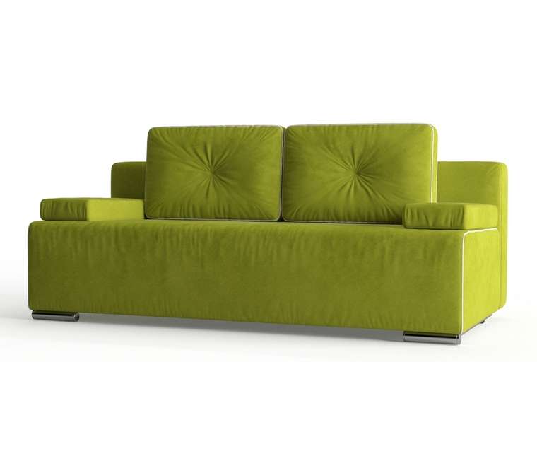 Диван-кровать Роклин в обивке из велюра светло-зеленого цвета
