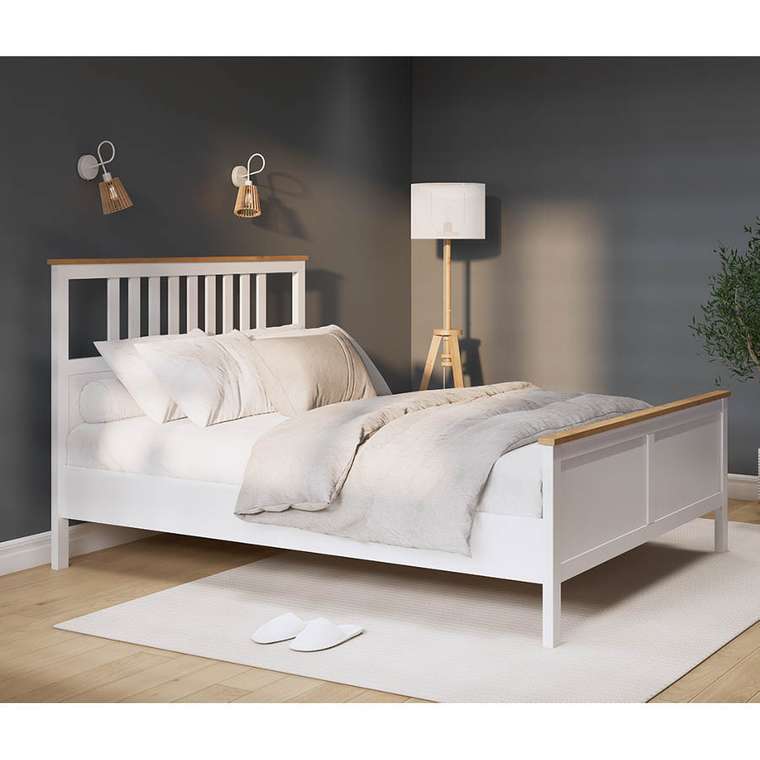 Кровать Кымор 180х200 белого цвета без подъемного механизма