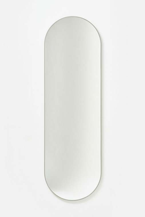 Овальное настенное зеркало Ippo 45х145 в раме белого цвета
