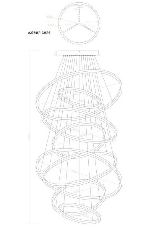 Подвесная люстра Arte Lamp ARKANE A2974SP-225PB