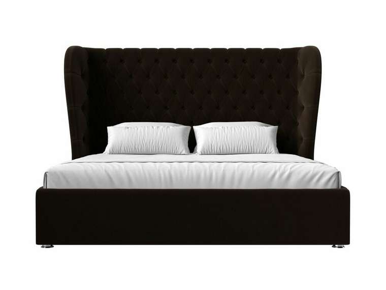 Кровать Далия 200х200 с подъемным механизмом темно-коричневого цвета