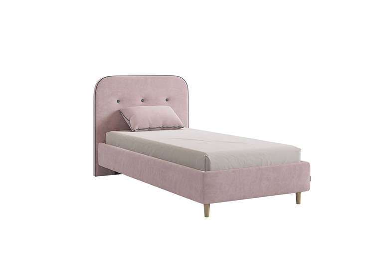 Кровать Лео 90х200 нежно-розового цвета без подъемного механизма