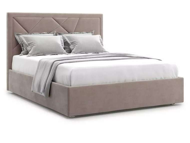 Кровать Premium Milana 3 160х200 коричнево-бежевого цвета с подъемным механизмом