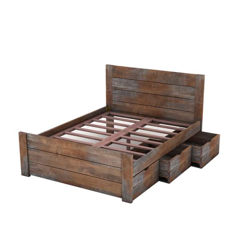 Кровать d-Bodhi HongKong Queen 3box из массива тика 160x200