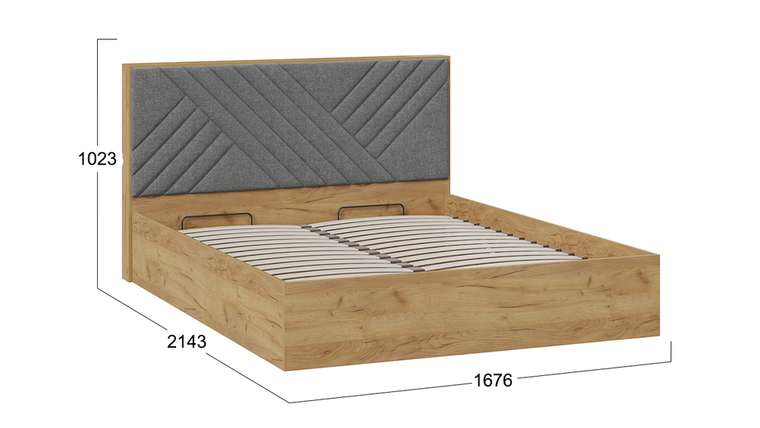 Кровать с подъемным механизмом Хилтон 160х200 бежевого цвета