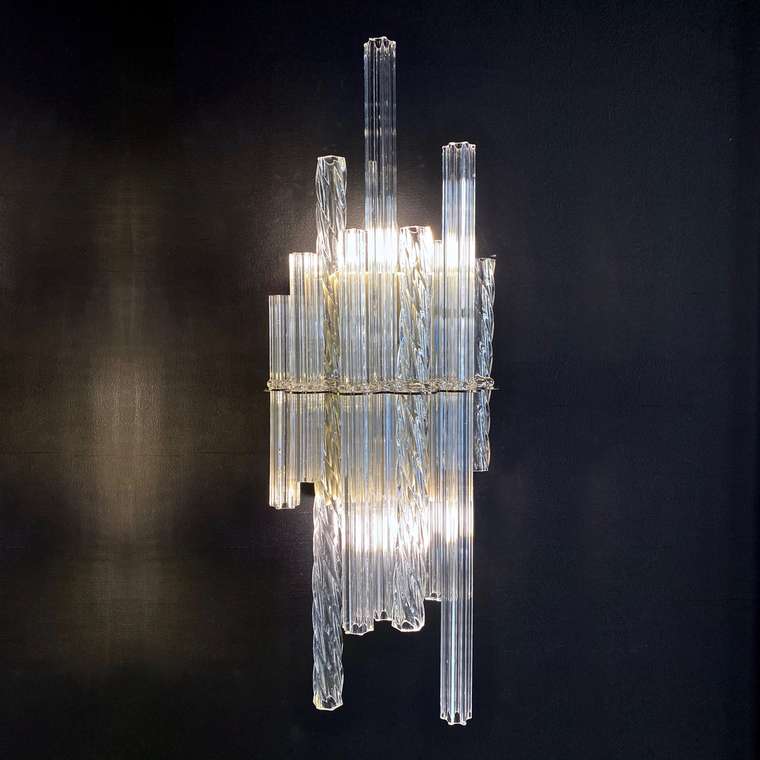 Настенный светильник Manhattan из стеклянных трубок прозрачного цвета
