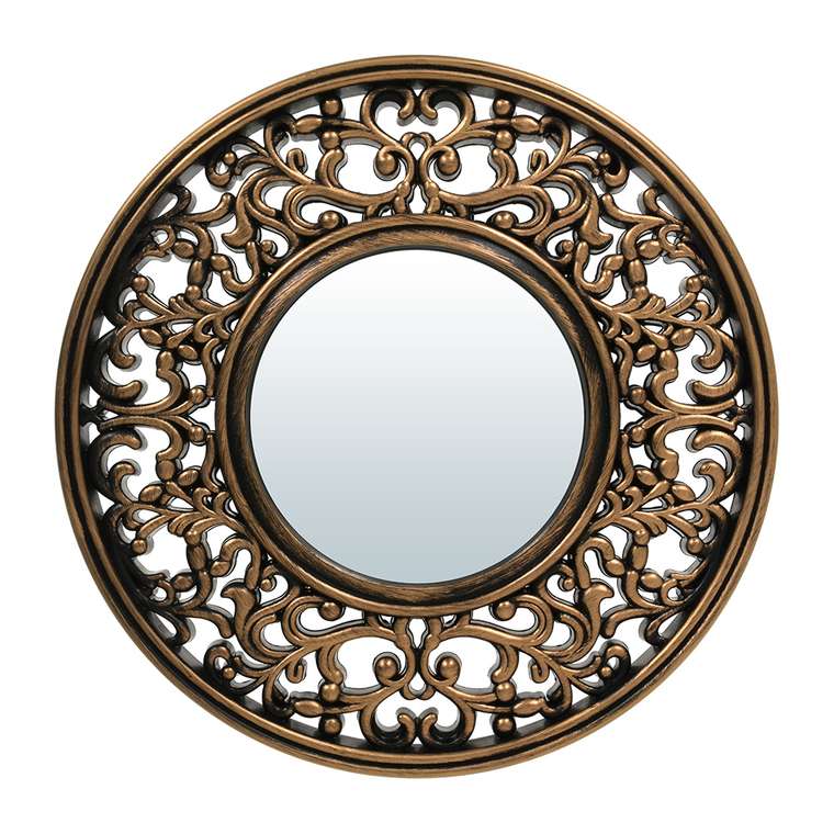 Комплект из трех  настенных декоративных зеркал Лион бронзового цвета