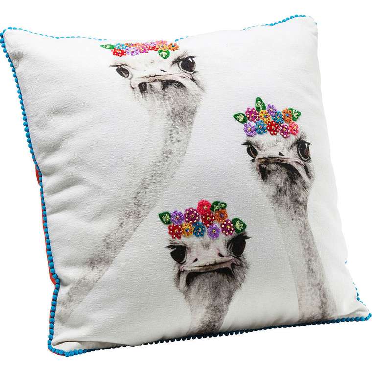 Подушка Ostrich Sisters серого цвета