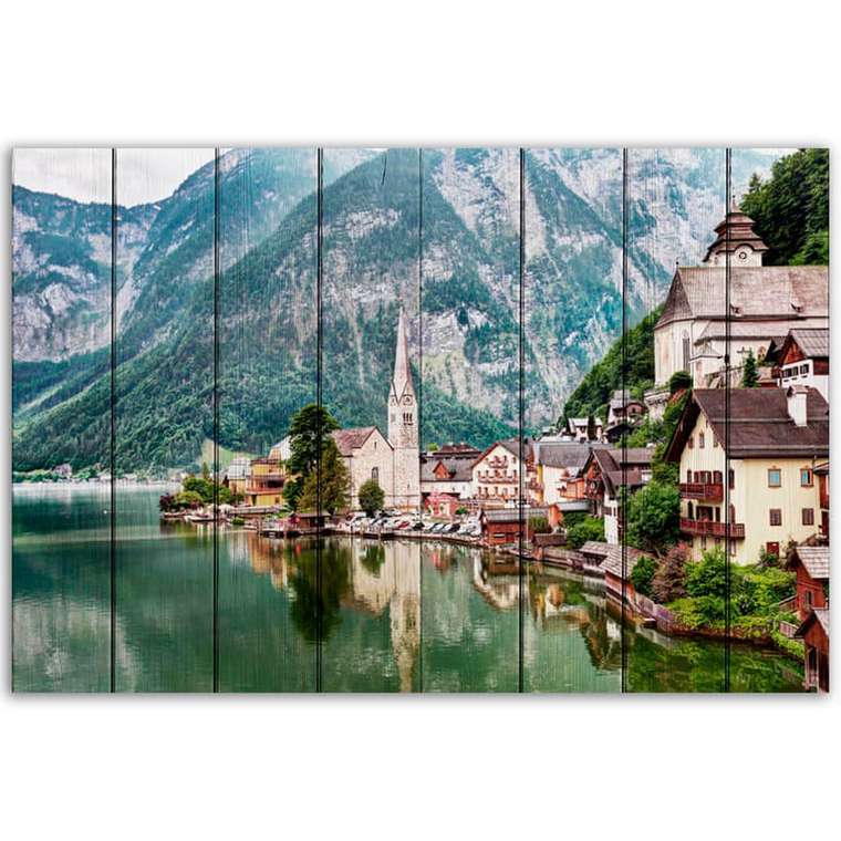Картина на дереве Гальштат Австрия 40х60 см