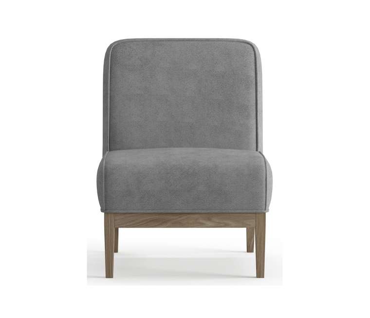 Кресло из велюра Арагорн светло-серого цвета