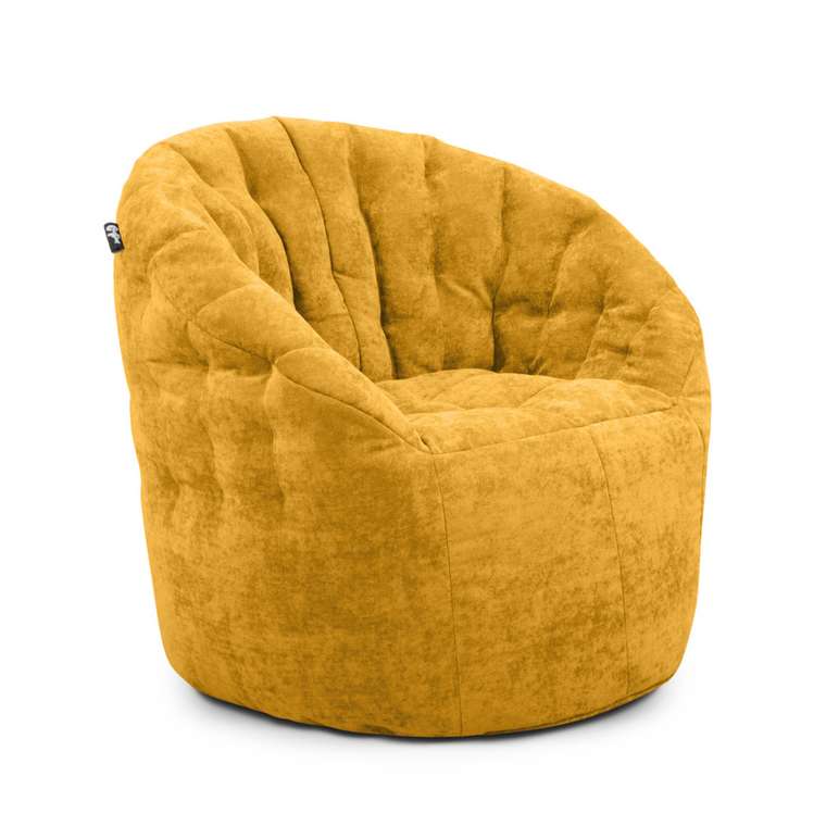Бескаркасное кресло-мешок Австралия Velvet XXXXL желтого цвета