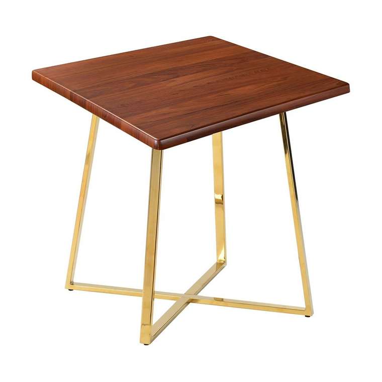 Обеденный стол Haku Gold со столешницей цвета орех