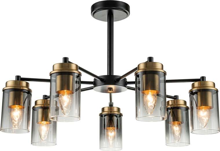 Потолочная люстра на штанге Escada Dinasty 2118/7P E14*40W Black/Brass