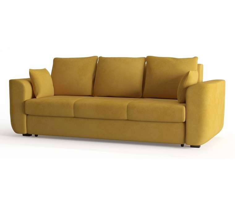 Диван-кровать Салтфорд в обивке из велюра желтого цвета