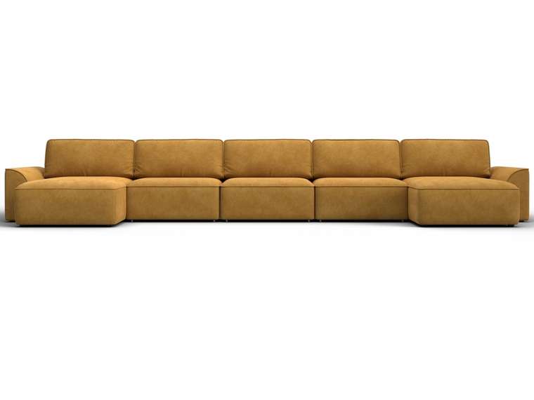 Угловой диван кровать Лига-048 МегаЛонг желтого цвета