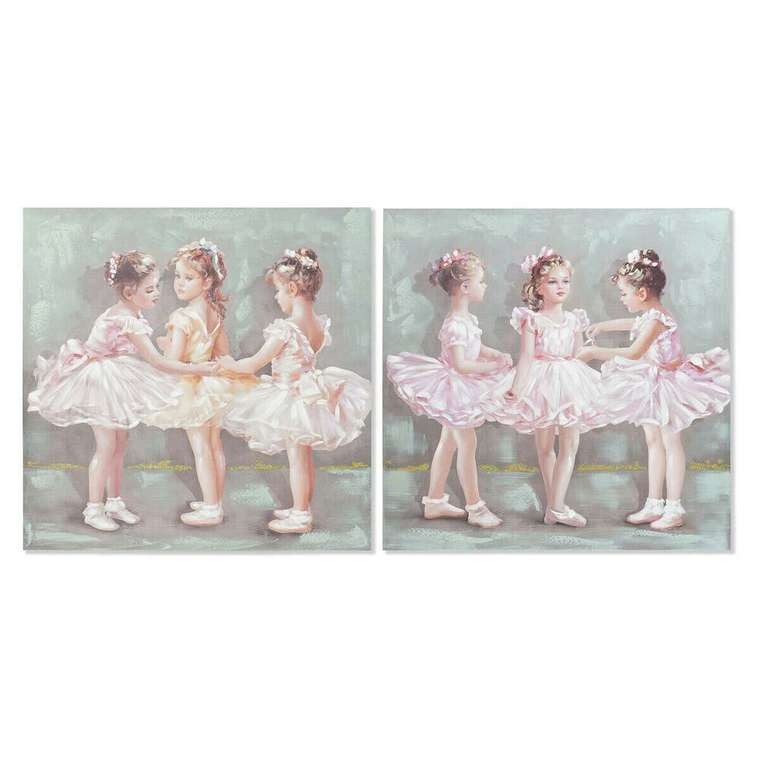 Картина 80 x 3 x 80 cm Балерина традиционный (2 штук)