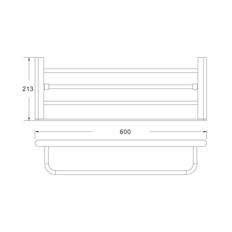 Полка для полотенец Rose RG1708, хром