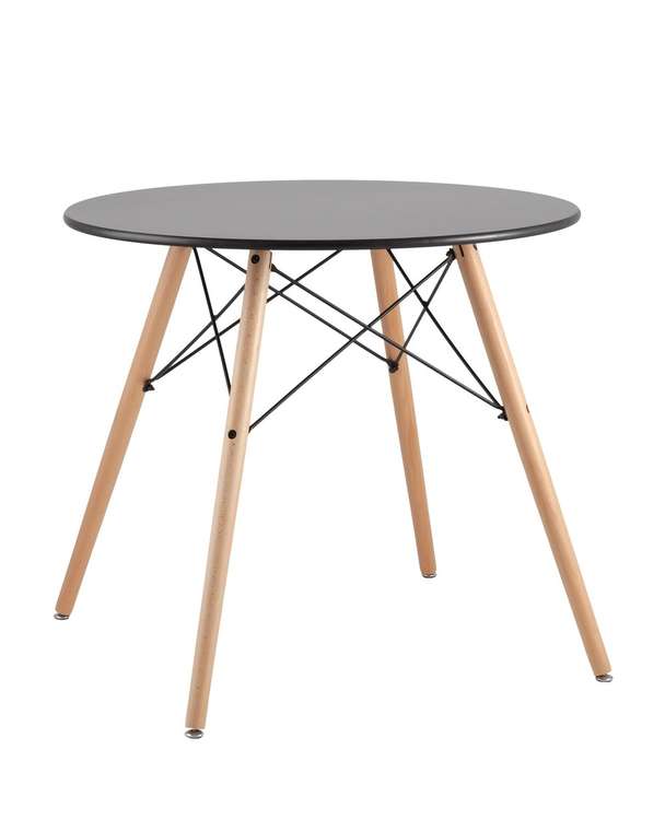 Обеденный стол Dsw Eames черно-бежевого цвета