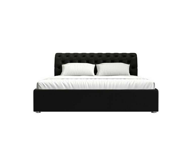 Кровать Сицилия 160х200 черного цвета с подъемным механизмом (экокожа)