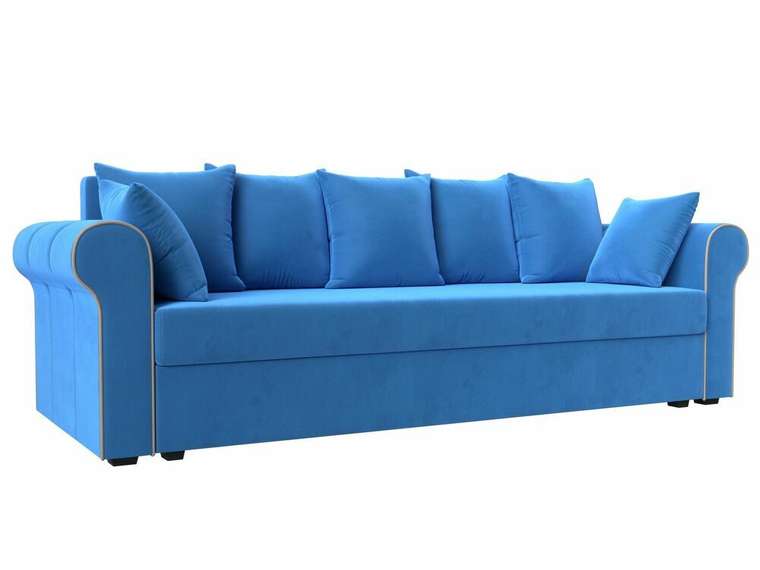 Прямой диван-кровать Рейн голубого цвета