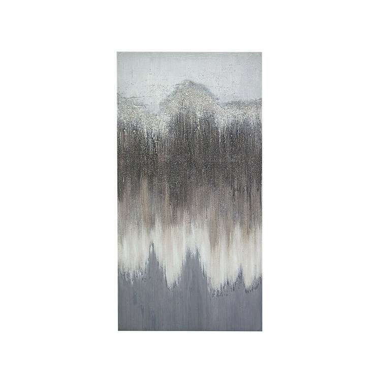 Картина маслом Белый Бежевый Серый Полотно Абстракция 60 x 120 x 4 cm
