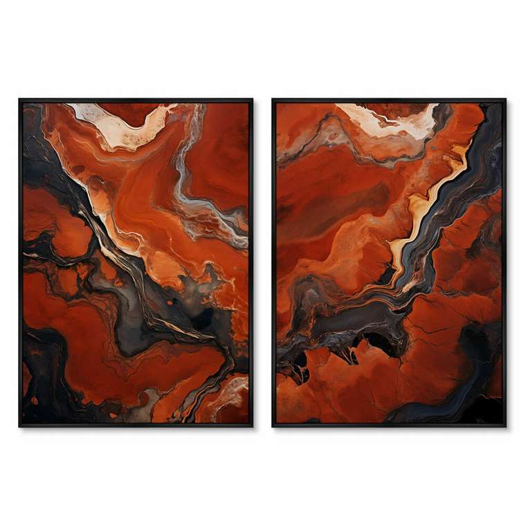 Набор из двух репродукций картин Stone color palettes and shapes, 2024г.