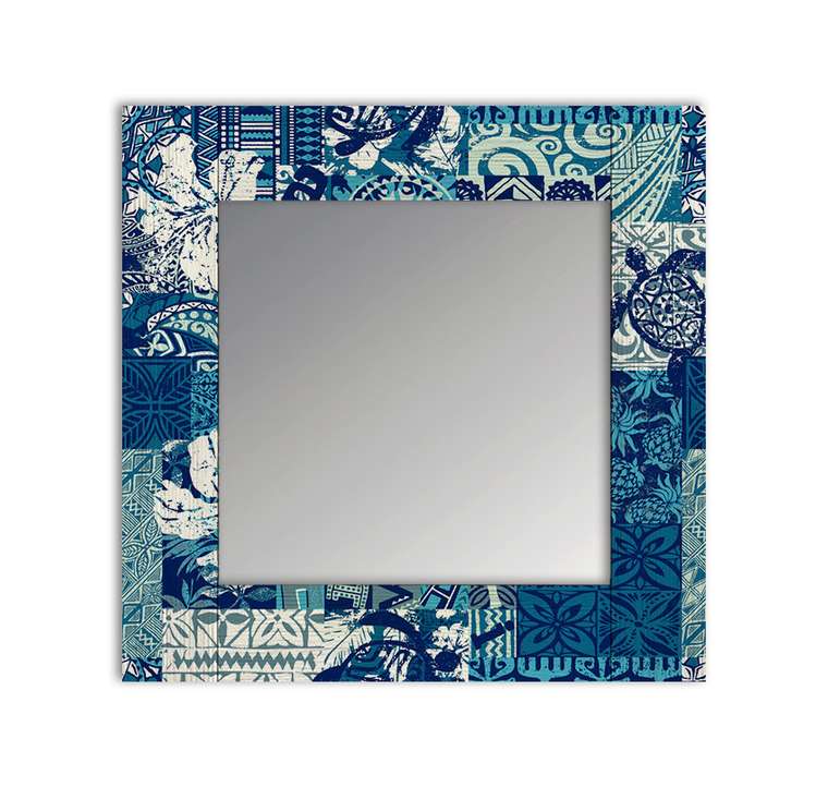 Настенное зеркало Гавайи 50х65 голубого цвета