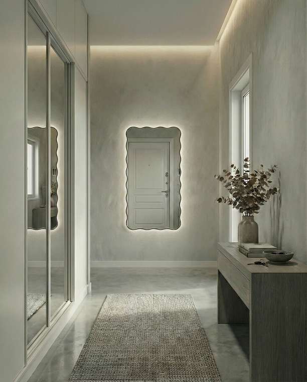 Настенное зеркало Fancy L 60х120 в раме черного цвета с подсветкой