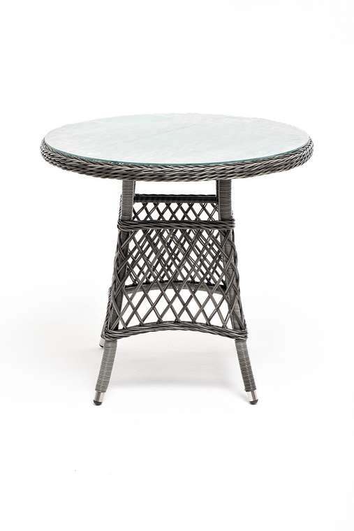 Плетенный стол Эспрессо D80 графитового цвета