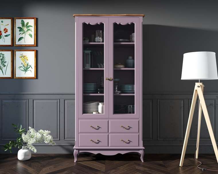 Книжный шкаф Leontina лилового цвета
