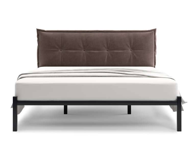 Кровать Лофт Cedrino 160х200 темно-коричневого цвета без подъемного механизма