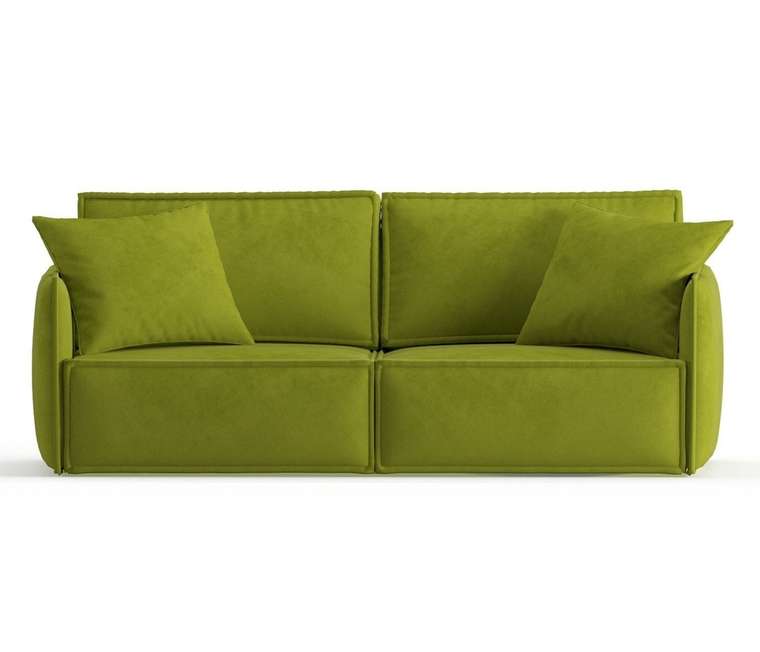 Диван-кровать из велюра Лортон зеленого цвета