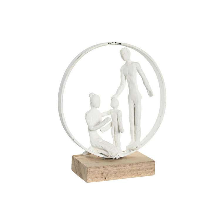 Декоративная фигура 23 x 10 x 27 cm Белый Смола Древесина манго Семья