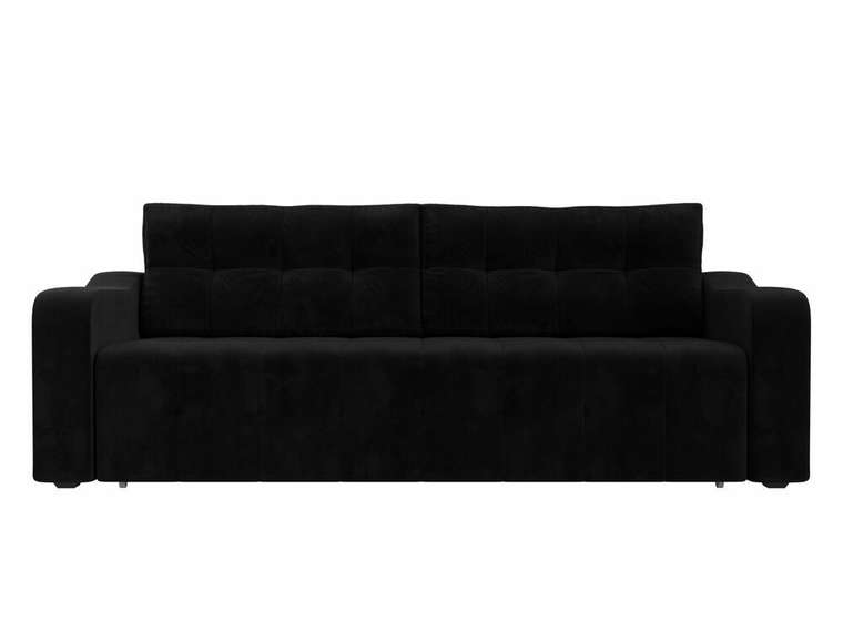 Прямой диван-кровать Лиссабон черного цвета