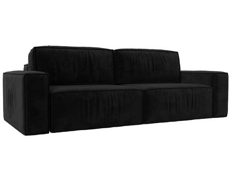 Прямой диван-кровать Прага классик черного цвета