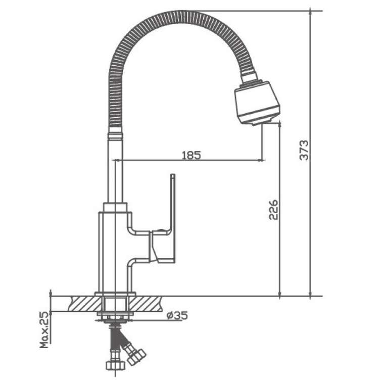 Смеситель для кухни Haiba HB73615, хром