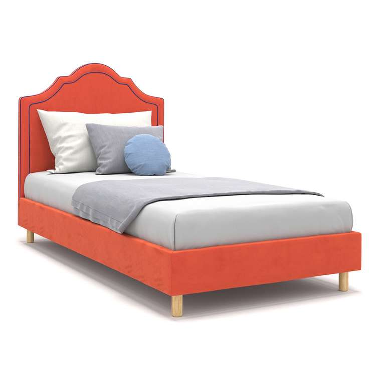 Односпальная кровать Kylie kids на ножках красного цвета 80х160